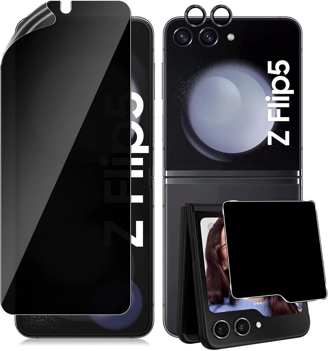 Mobiele inkijkbescherming - TPU folie - anti-spy ontwerp - volledige bescherming voor Samsung Galaxy Z Flip 5 - ShopVlot