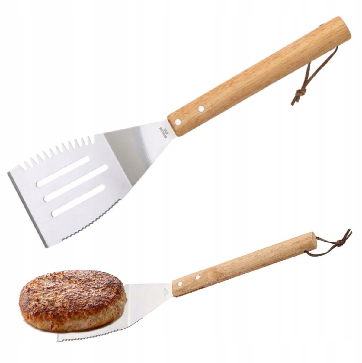 Merkloze Grillspatel van Roestvrij Staal met Houten Handvat - 41cm