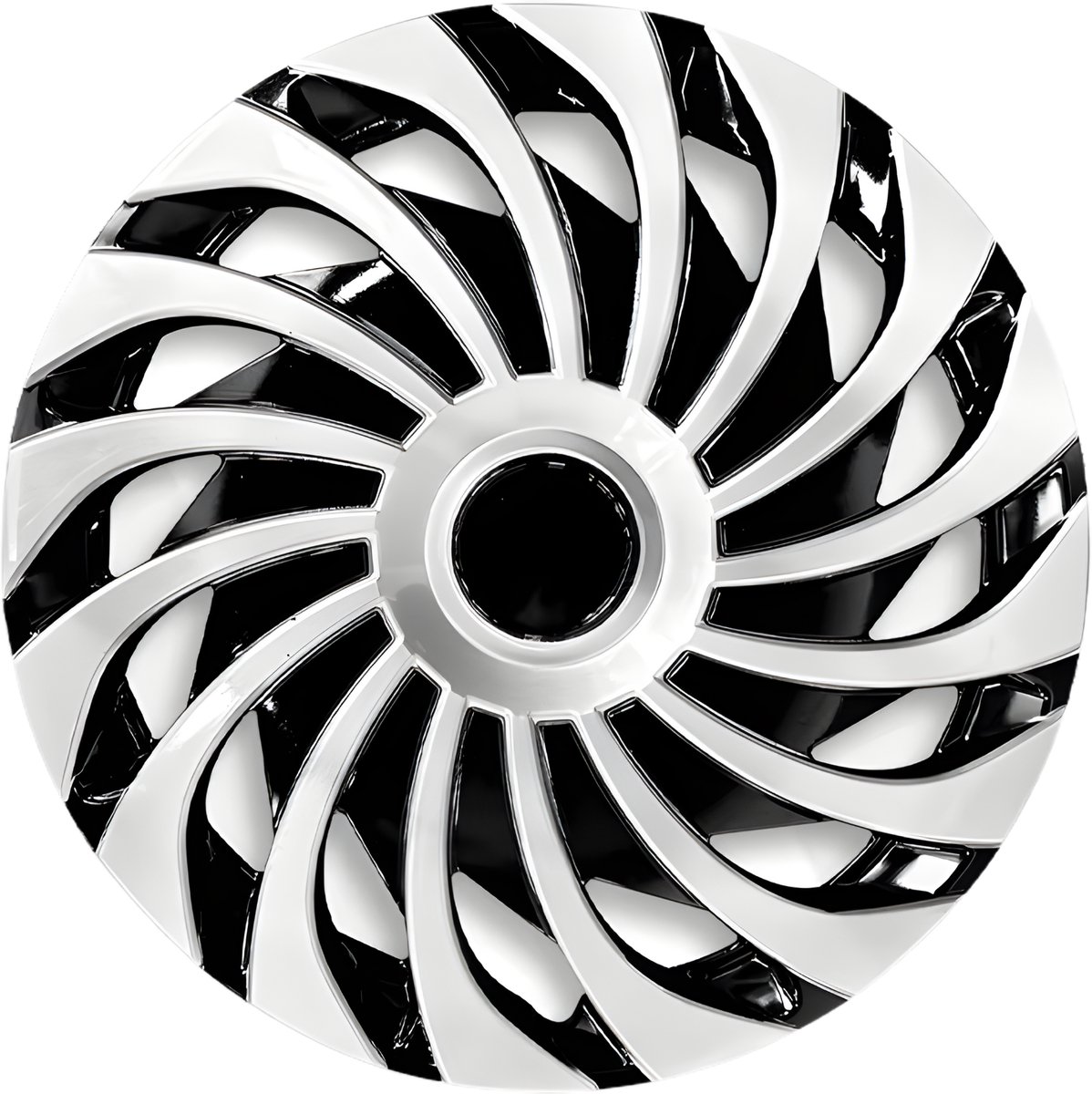 Wieldoppen 14 Inch Set 4 Stuks - Velgen - Universeel Cycloon Zwart/Zilver - Auto Accessoires
