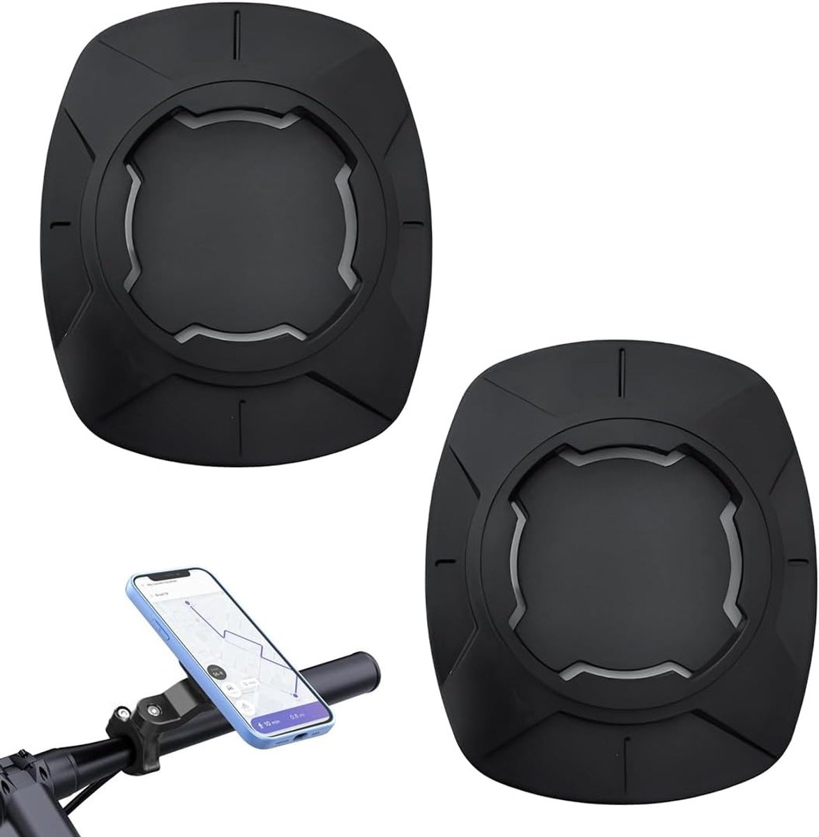 Mobiele telefoonhouder adapter - zwart nylon versterkt - voor motor, fiets en auto - snelle montage - ShopVlot