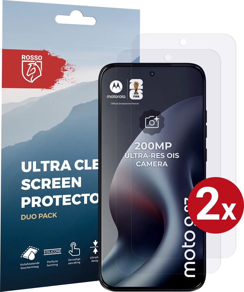 Rosso Screen Protector Geschikt voor Motorola G87 | Ultra Clear Duo Pack | TPU Folie | Case Friendly Beschermfolie | 2 Stuks