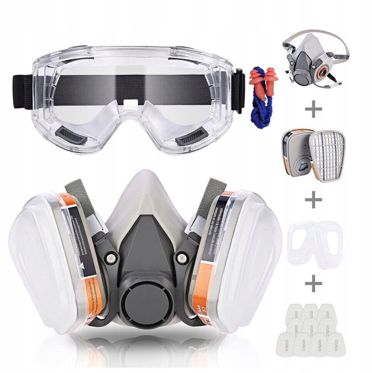 Merkloze Halfmasker Set met Filters voor Stof en Verf