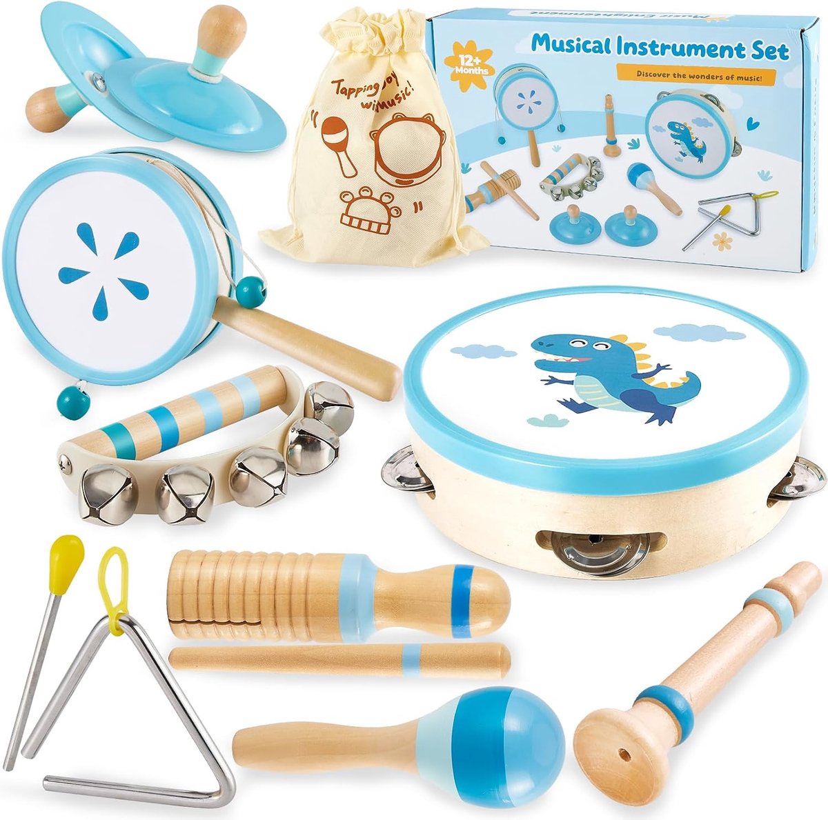 Muziekspeelgoed voor kinderen - Montessori instrumentenset - Ontdek geluiden en ritmes - SnelShoppen