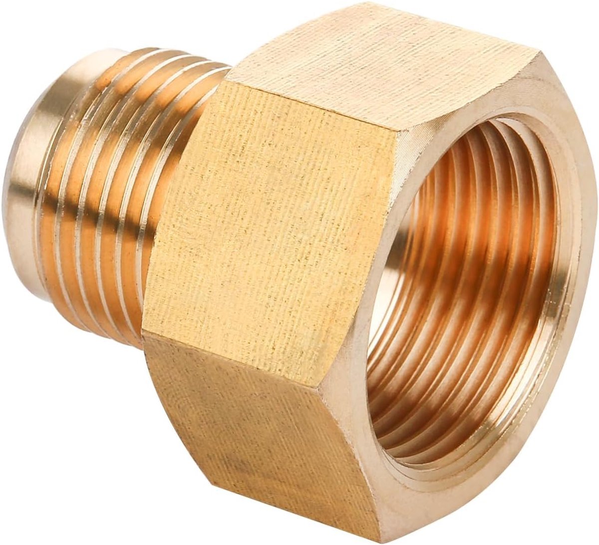 Brass Pipe Adapter 3/4" SAE - 5/8" SAE Flare - Verbinding voor airconditioners - Snel en eenvoudig te installeren - SnelShoppen