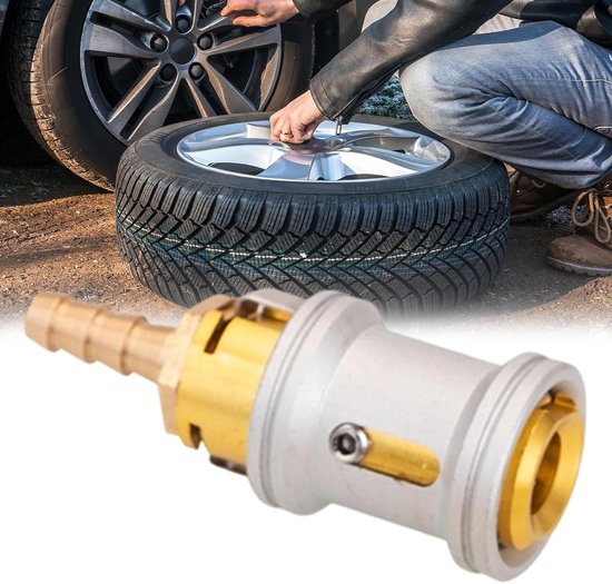 Bandenpomp Opzetstuk - Ventielklem Houder - Banden Oppompen - Lekvrije Snelkoppeling - 6.5mm en 8mm - Zilver — afbeelding 5