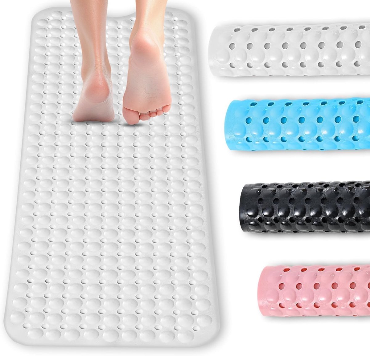 Antislip Badmat 100 x 40 cm - Extra lang - Anti-schimmel - Veilig voor kinderen en ouderen - SnelShoppen