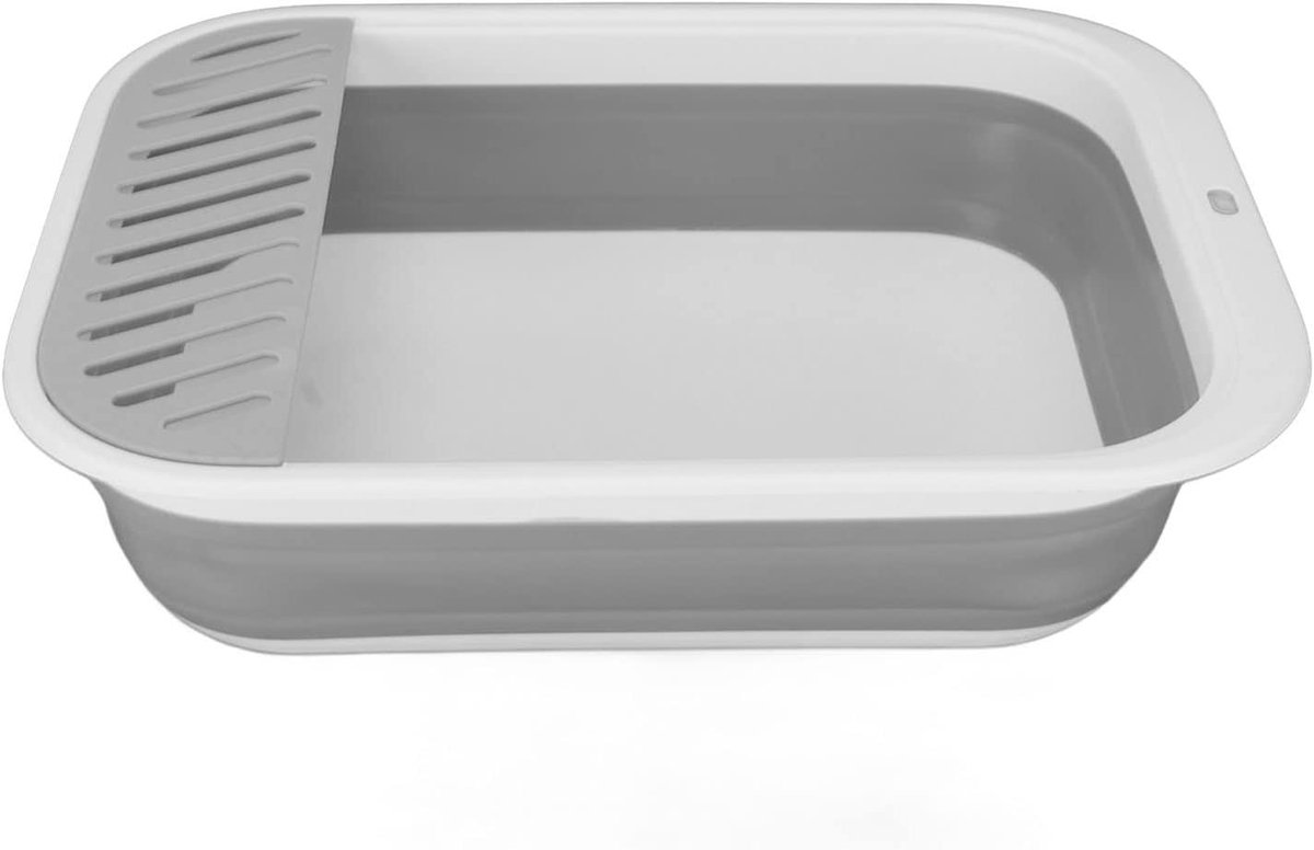 Kattenbak Opvouwbaar - Kitten Toilet - Kattenbak Training - Met Zand Opvangbak - 46x34x12cm - Grijs