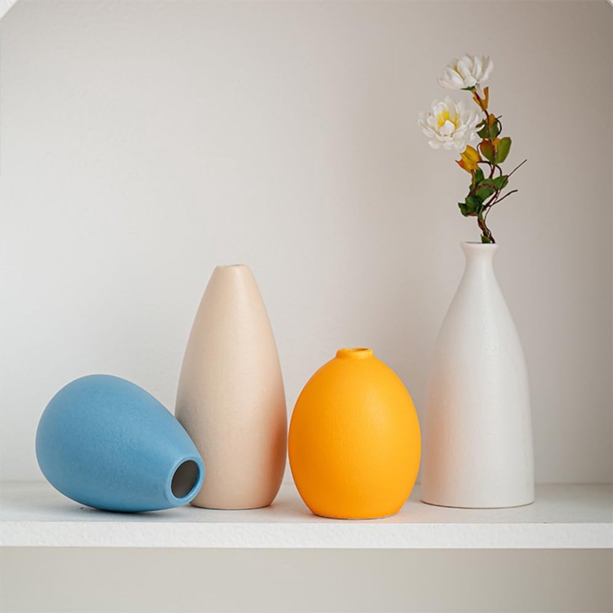 Vazen set 4 stuks - modern keramisch - Morandi kleuren - minimalistische tafeldecoratie - SnelShoppen