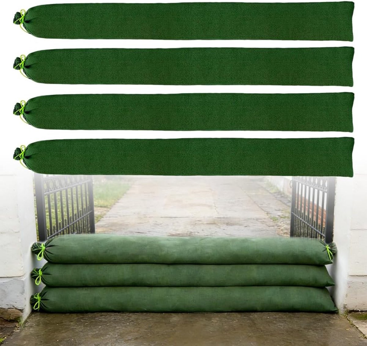 Zandzakken 150 x 19 cm - herbruikbaar canvas - bescherming tegen overstromingen - duurzaam gebruik - SnelShoppen