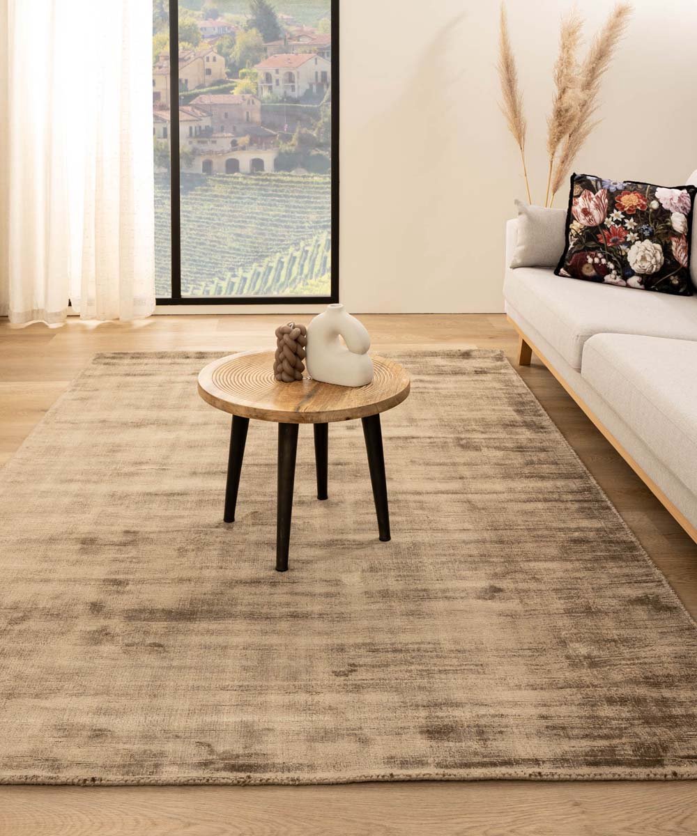 Viscose vloerkleed - Glamour bruin 250x340