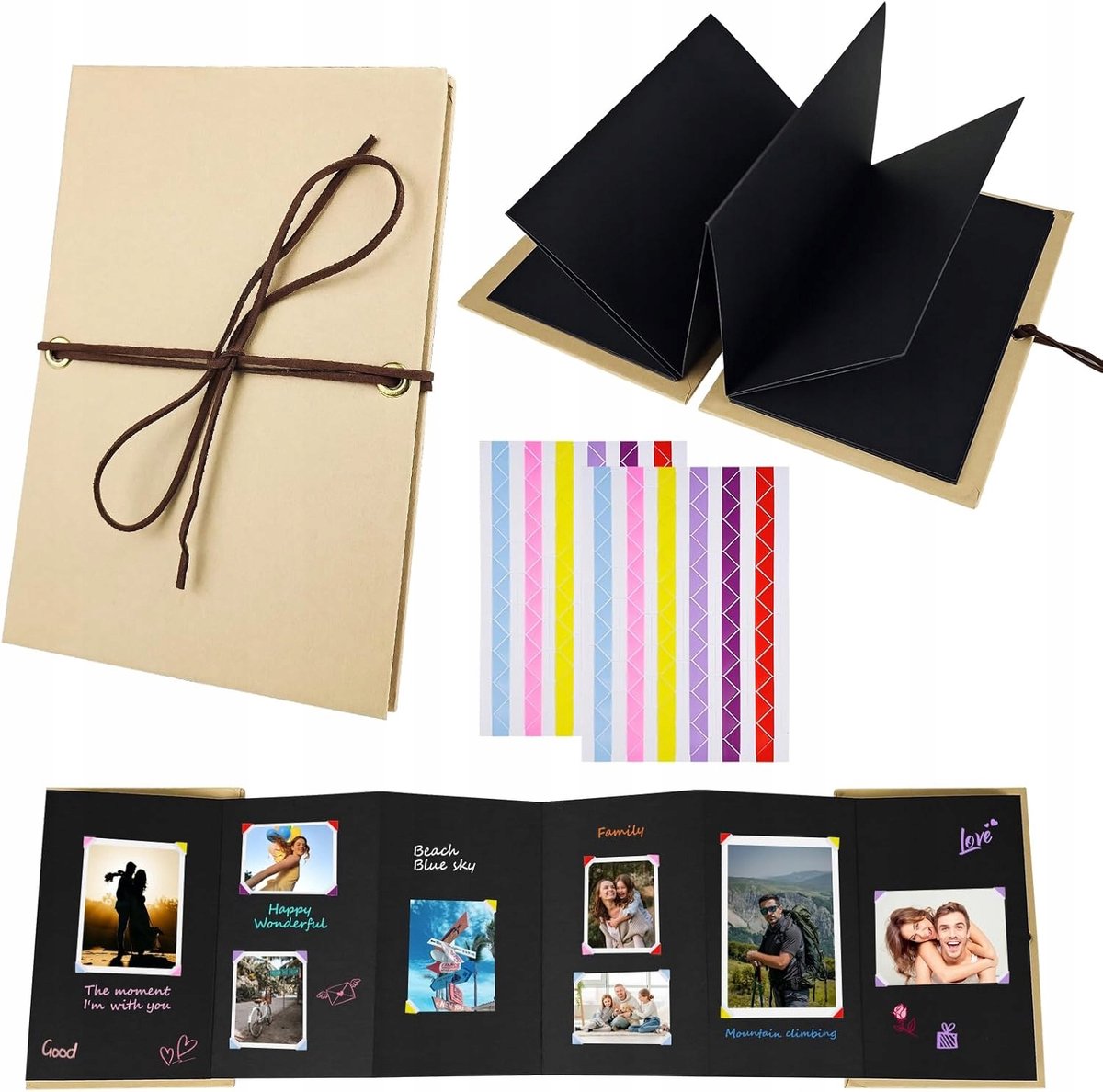 Mini Album voor Scrapbooking & Knutselen - Zwart, 18x12 cm