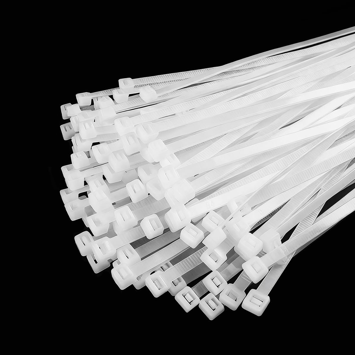 250 Stuks Witte Kabelbinders Nylon 300mm x 4.5mm Zelfborgend voor Kabelbeheer
