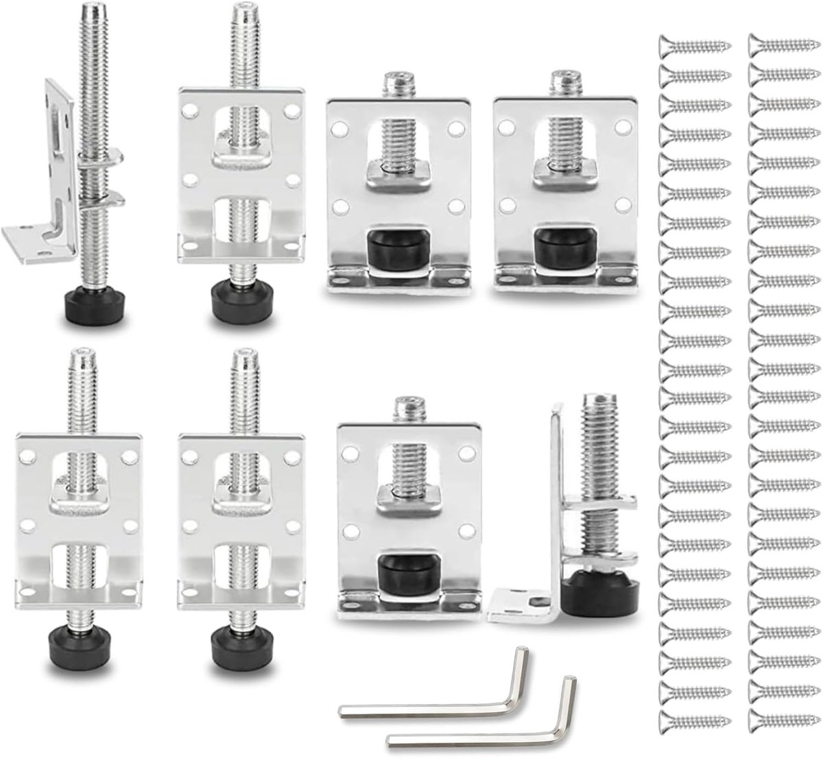 Verstelbare meubelpootset 8 stuks - metalen poten 55mm en 105mm - zware kwaliteit - perfect voor kasten en planken - ShopVlot