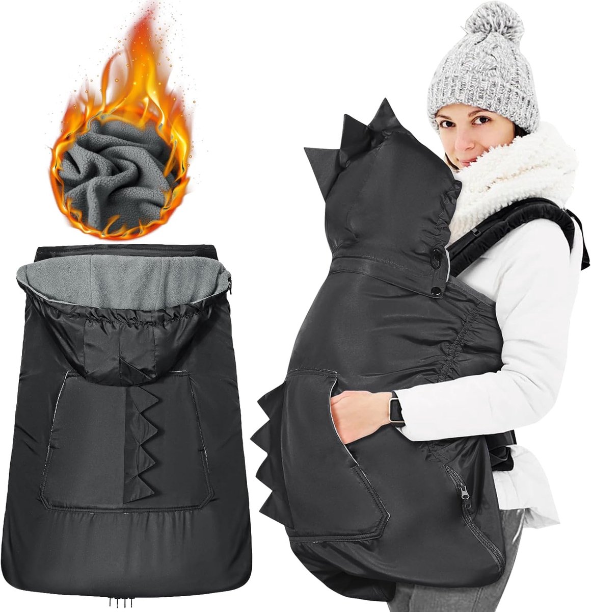 Babydrager winterhoes - waterdicht - fleece voering - verstelbaar en met vakken - ShopVlot