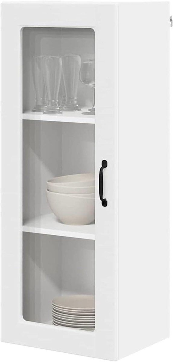 Keukenwandkast - Keukenkast Wandmontage - Keuken Organiseren - Hoogglans Afwerking - 40 x 31 x 100 cm - Wit