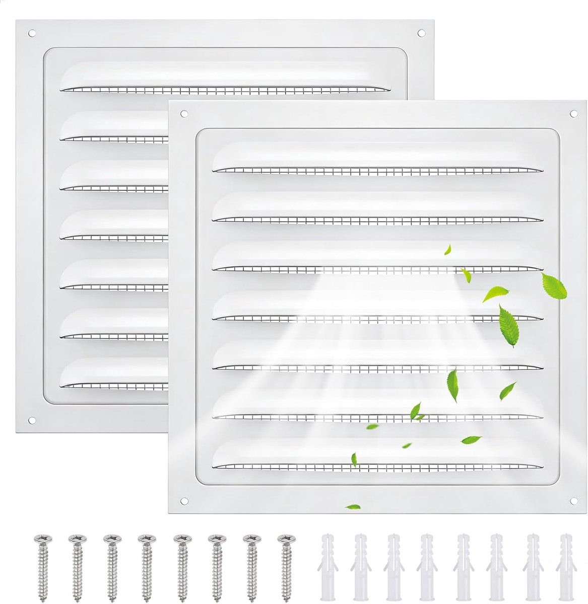 Ventilatiegrille 150 x 150mm - Vierkant Metaal - Insectennet - Ideaal voor badkamer en keuken - ShopVlot
