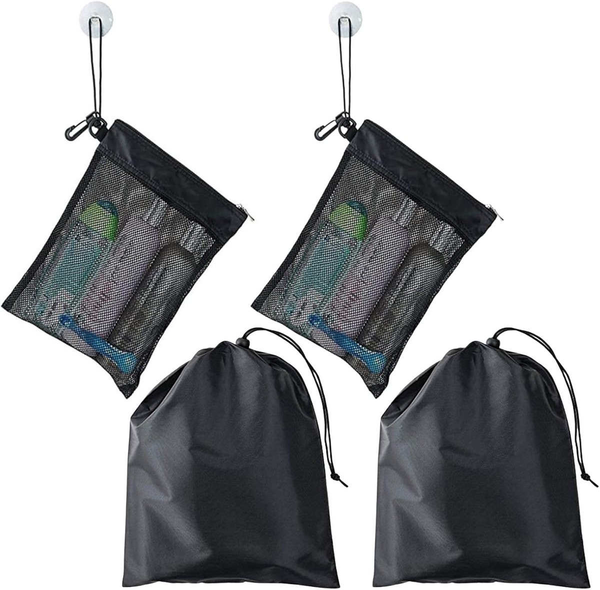 Toilettas set 4-delig - waterdicht - met haak voor ophangen - ideaal voor reizen - ShopVlot