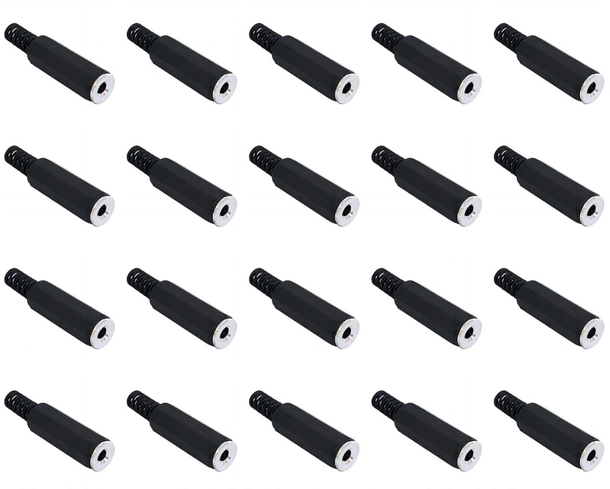 Stereo female jack TRS 1/8" 3.5mm connector - solders type - ideaal voor het repareren van hoofdtelefoon kabels - ShopVlot