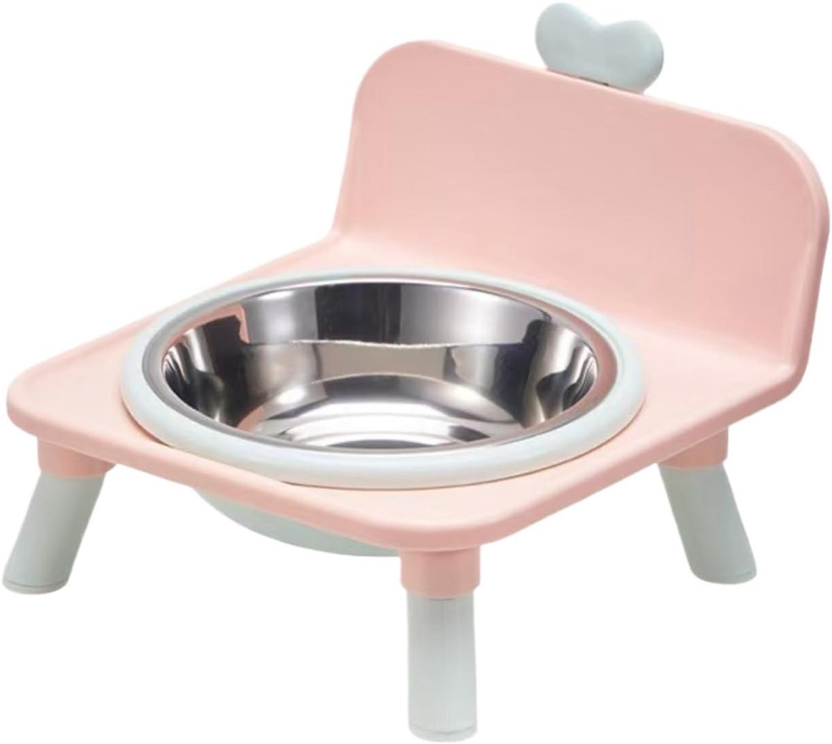 Claoner Verhoogde waterbak hond - No drip langzaam drinken - Drijvende schijf - Voor grote middelgrote honden - Roze