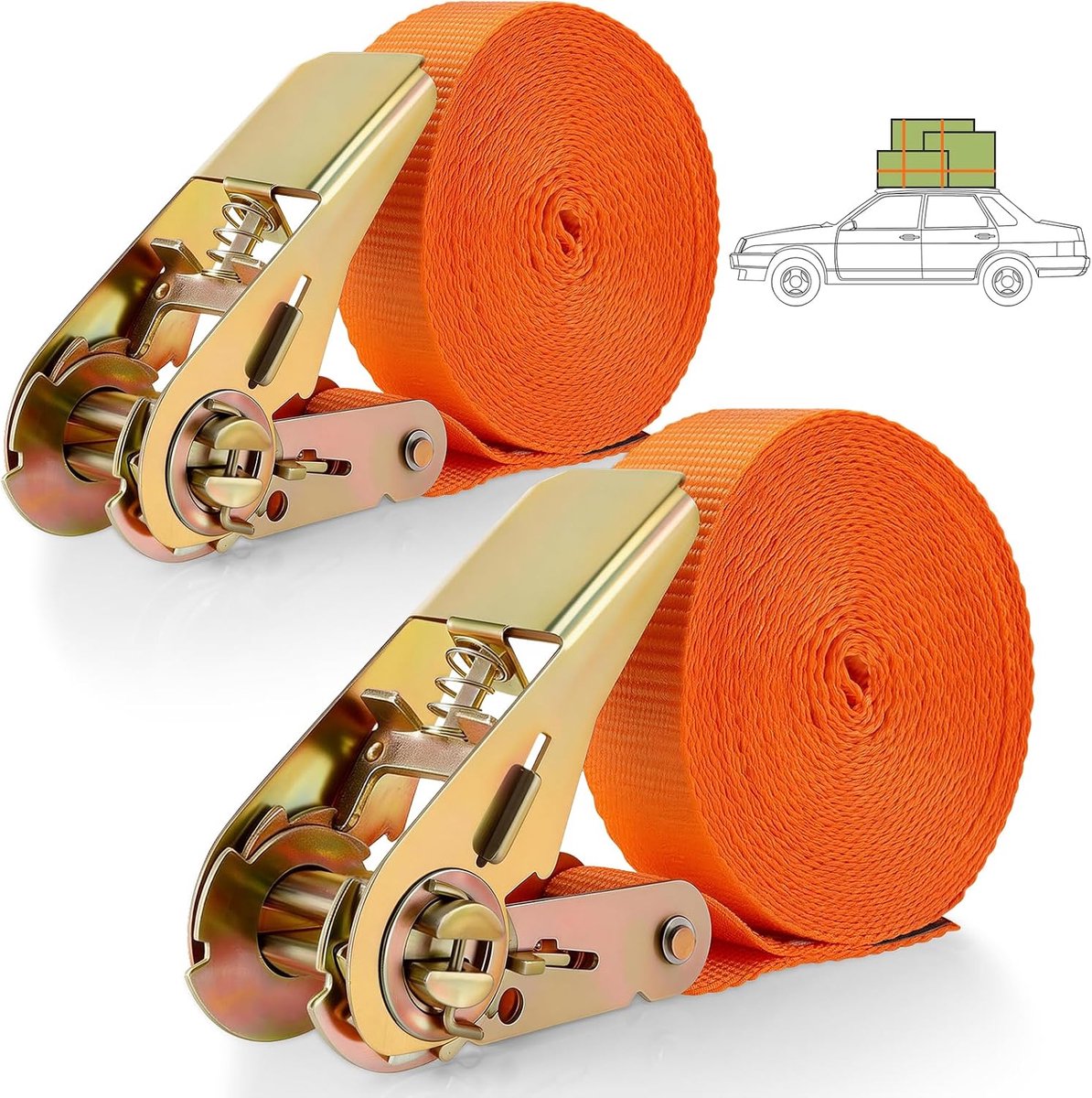 Spanbanden 12 m - ratelsluiting - antislip - voor ladingbeveiliging - ShopVlot