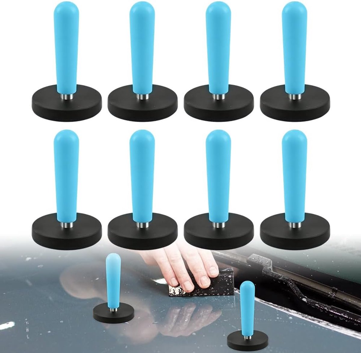 Mantagemagneten 8 stuks - blauwe magneethouder - 6,8 x 4,3 cm - nauwkeurige positionering zonder plakband - ShopVlot