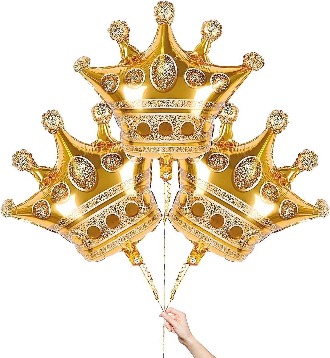 Ballonnen kroon 38 inch - Aluminium goud - Glanzend design - Perfect voor feesten - ShopVlot