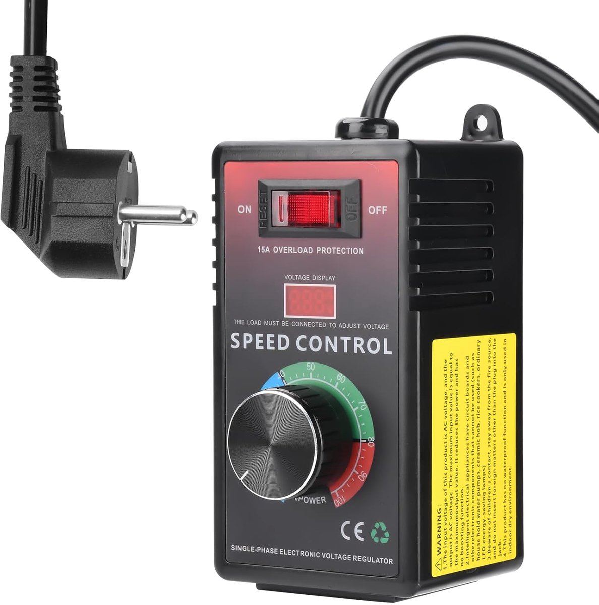 Snelheidsregelaar 230V - Voltage regelaar - 15A overstroombeveiliging - Geschikt voor verschillende gereedschappen - ShopVlot