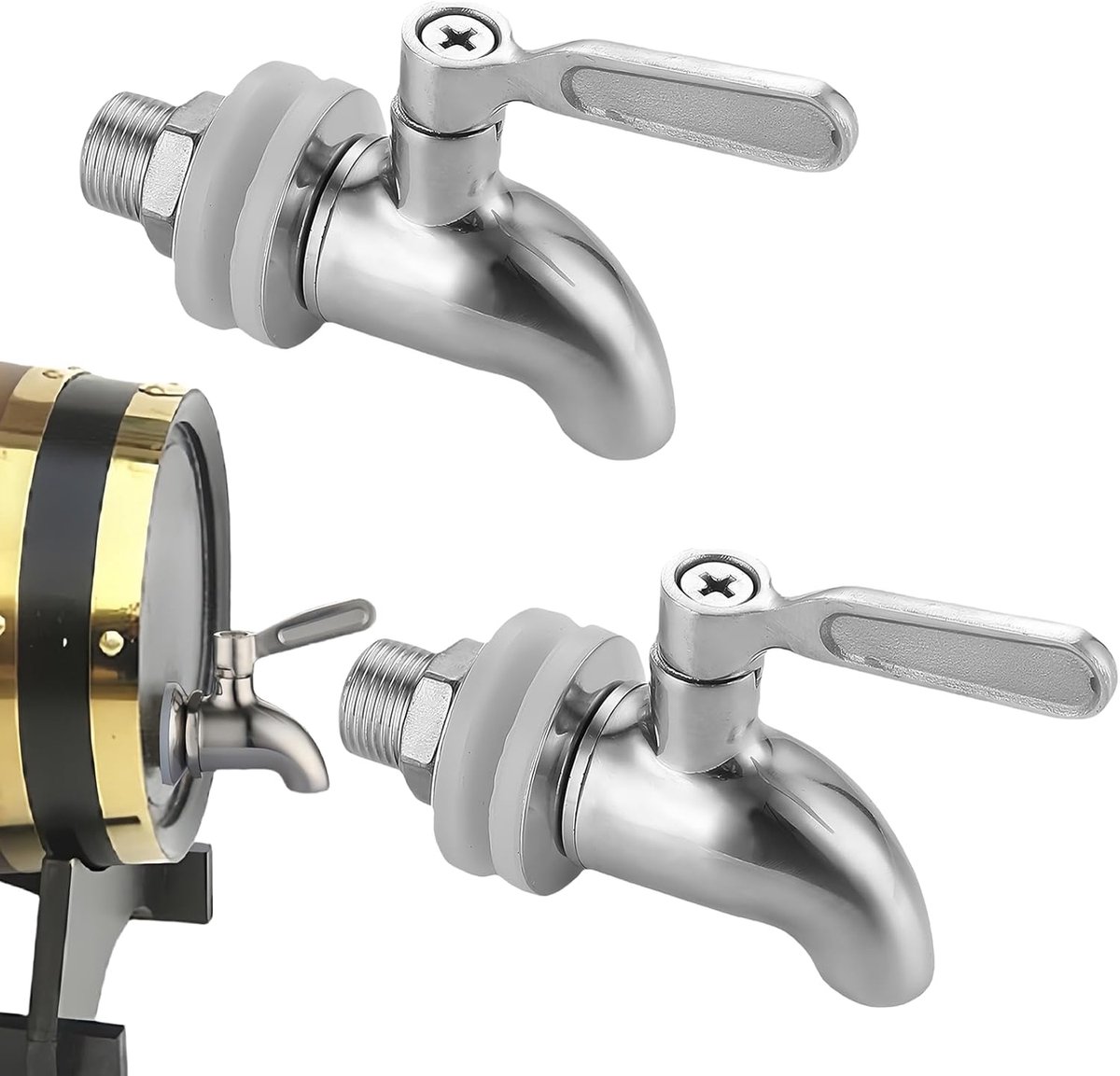 Drinkdispenser kraan 2pcs - RVS 304 - vervangingskraan - duurzaam en corrosiebestendig - ShopVlot