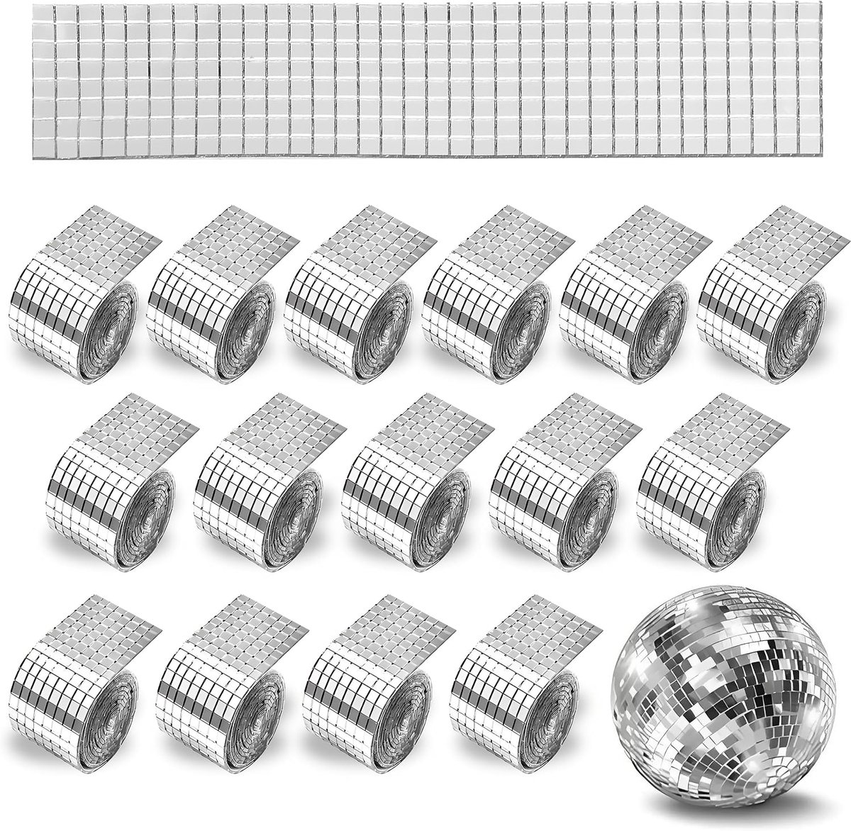 Zelfklevende mini-spiegeltegels 15 vellen - zilver 5 x 5 mm - kunststof spiegelmozaïek - ideaal voor DIY decoratie - ShopVlot