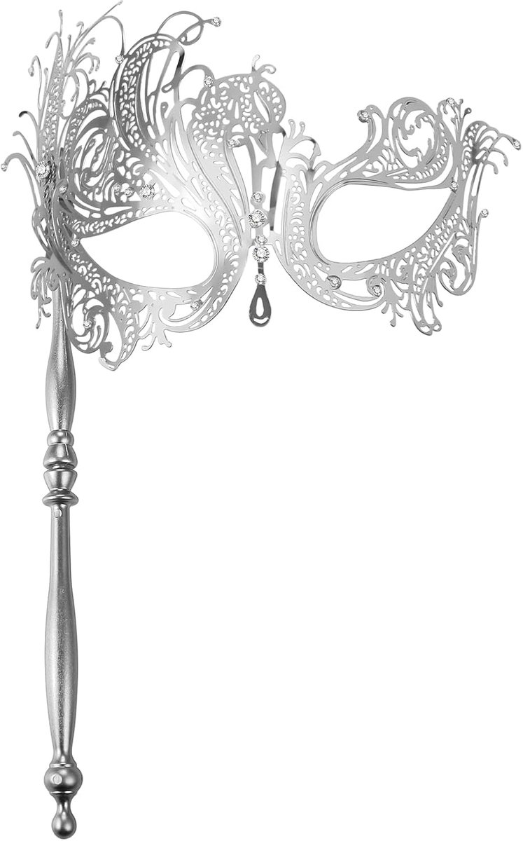 Masker voor dames - zilver metaal - strass filigraan - perfect voor gemaskerd bal - ShopVlot