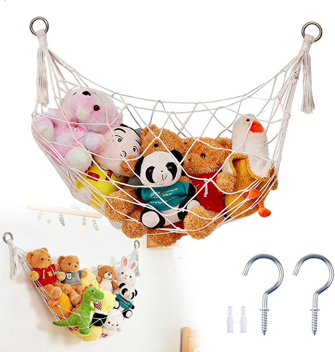 Pluche dierenhouder - handgeweven katoen - stevig en decoratief - ideaal voor speelgoedopslag - ShopVlot