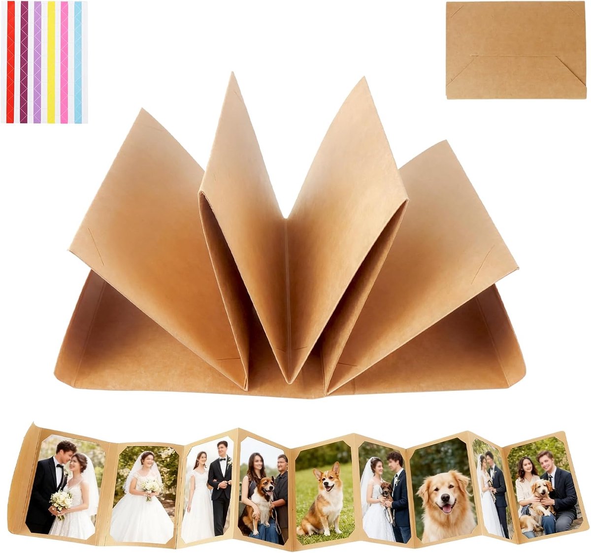 Fotoalbum 2 stuks - Aanpasbaar klein accordeon fotoalbum - DIY scrapbooking - Perfect voor herinneringen - ShopVlot