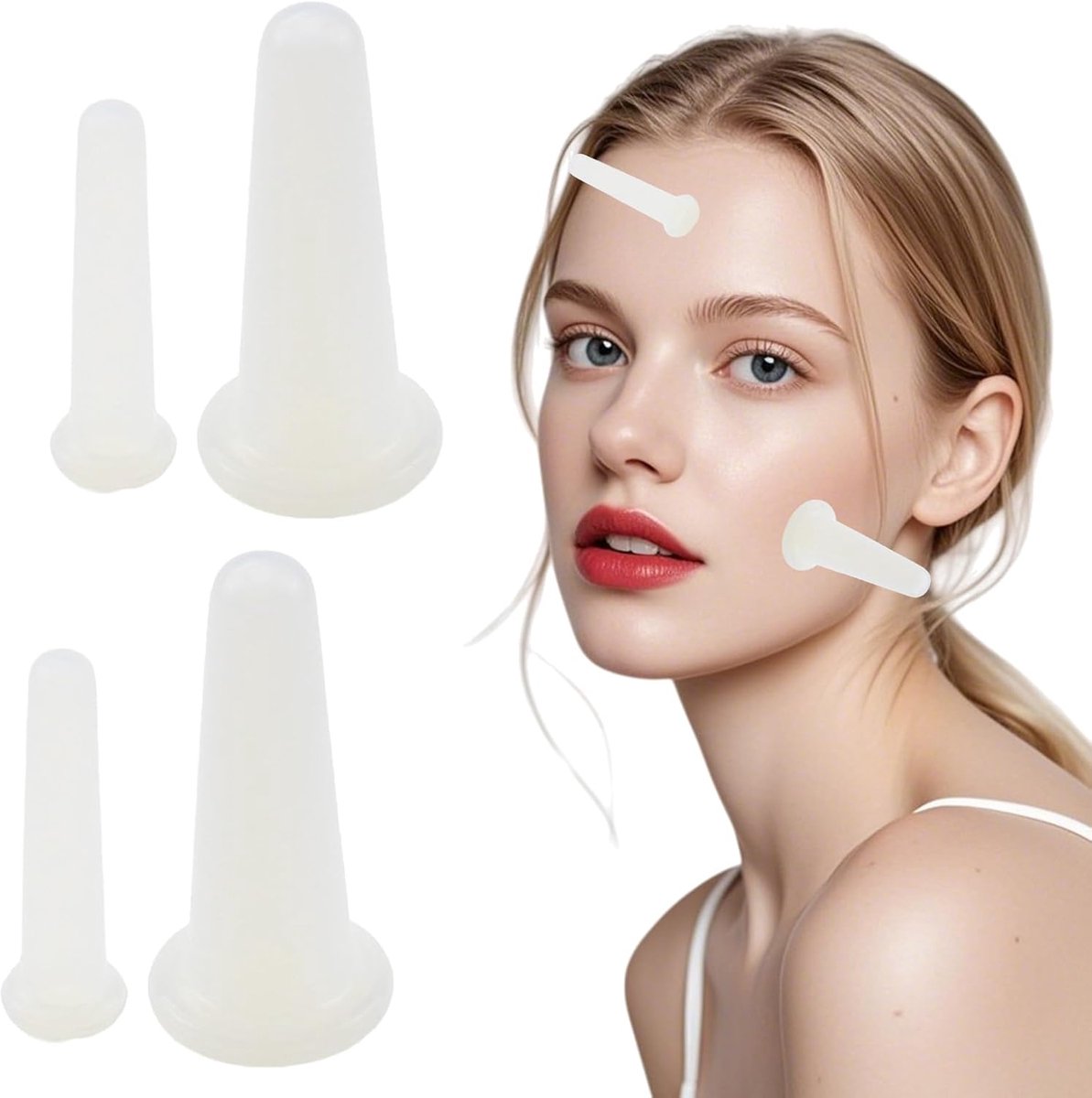 Silicone cupping set 4-delig - gezichtsmassage cups - anti-cellulite therapie - voor spierontspanning - ShopVlot