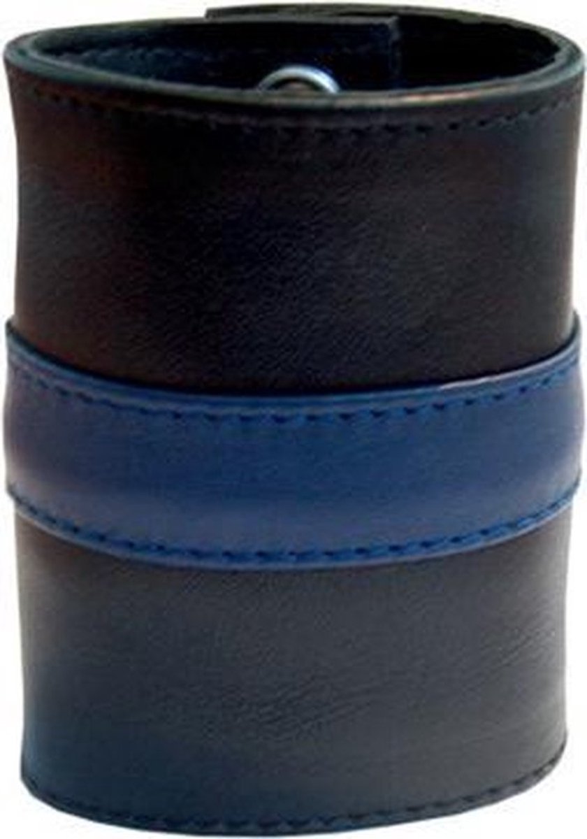 Mister b leather wrist wallet zip blue stripe m