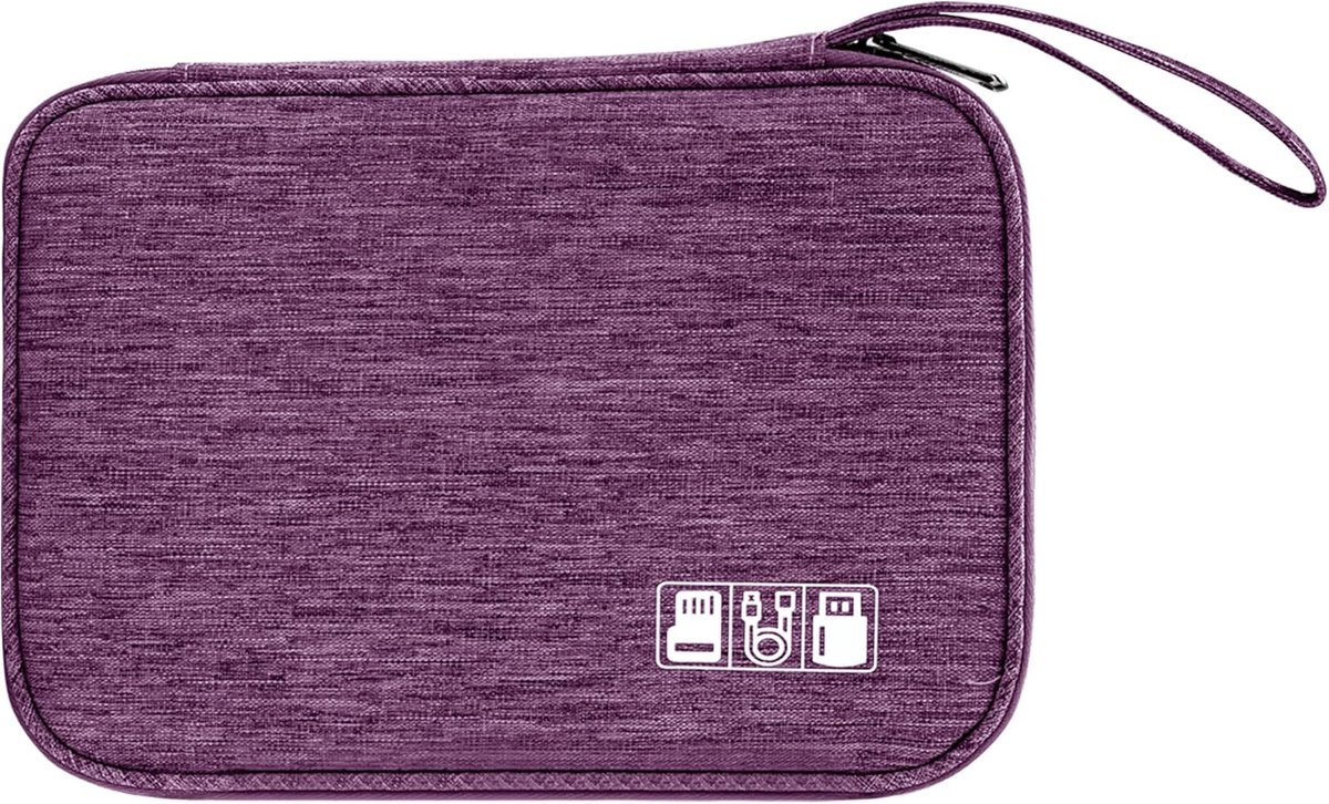 opslagzak kabel 24 x 16,5 cm - paars - waterdicht - handig voor het organiseren van accessoires - ShopVlot