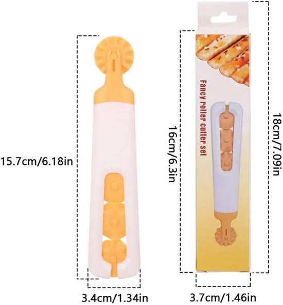 Pastasnijder voor ravioli - kunststof - met 4 verwisselbare rolsnijders - ideaal voor verse pasta en gebak - ShopVlot — afbeelding 2