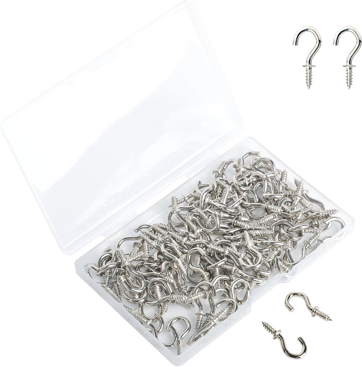 Schoefhaken 9.6 x 18.9 mm - RVS mini oog schroefhaken - Roestvrij en duurzaam - Ideaal voor het ophangen van sieraden - ShopVlot