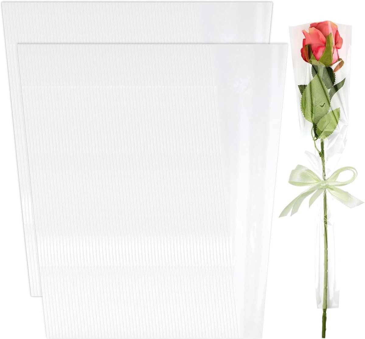 Boeketzakken 200 stuks - Plastic doorschijnend - Retro driehoekig ontwerp - Perfect voor bloemenverpakking - ShopVlot