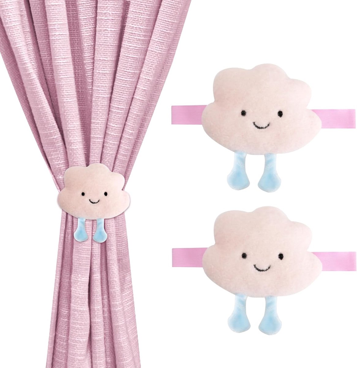 Gordijnhouders 2 Stuks - Schattige Wolken - Pluche Materialen - Perfect voor Kinderkamer - ShopVlot