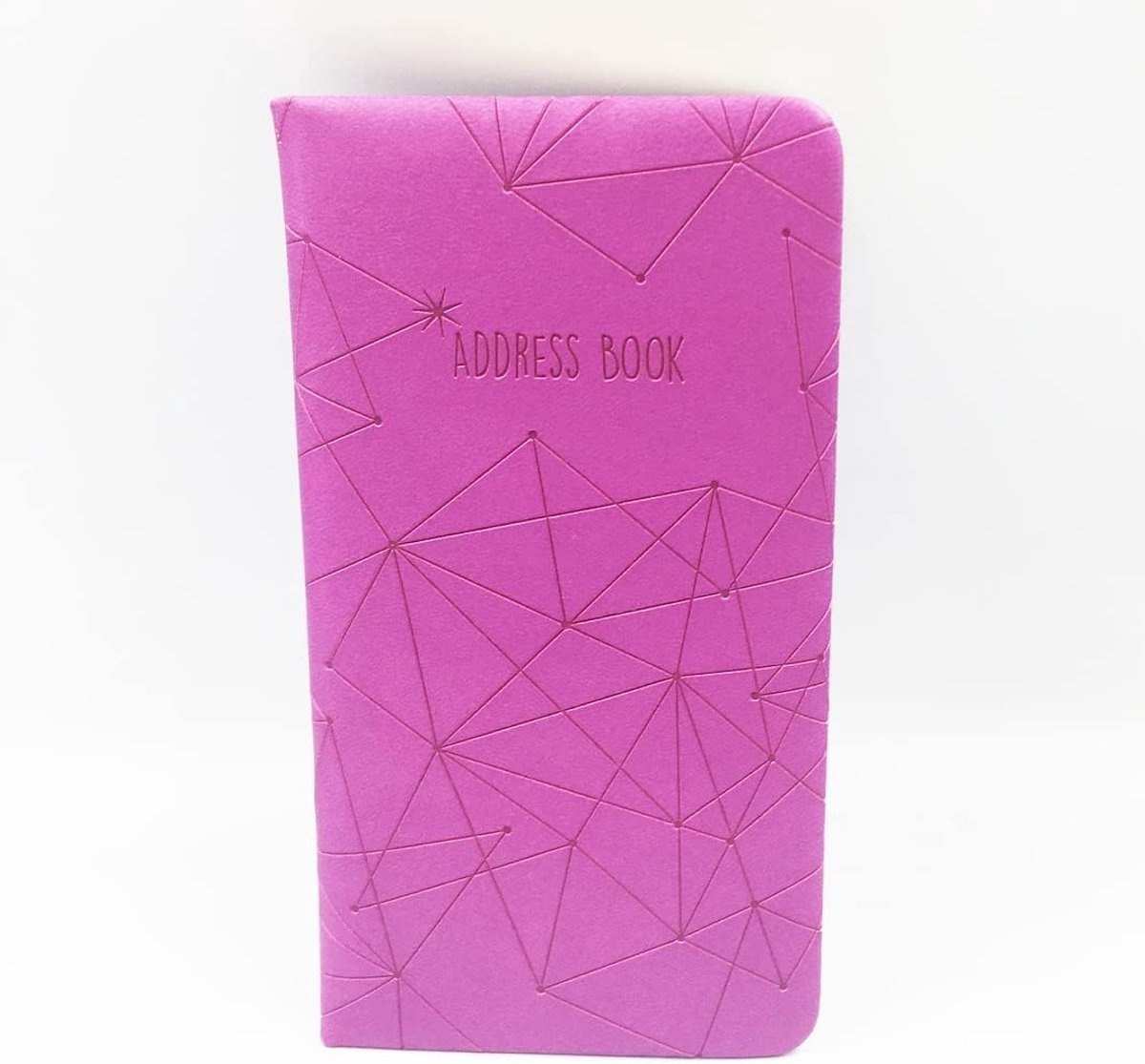 Adresboek A-Z Slim - Hard Soft Cover Paars - Elegante geborduurde omslag - Voor het bijhouden van contactgegevens - ShopVlot