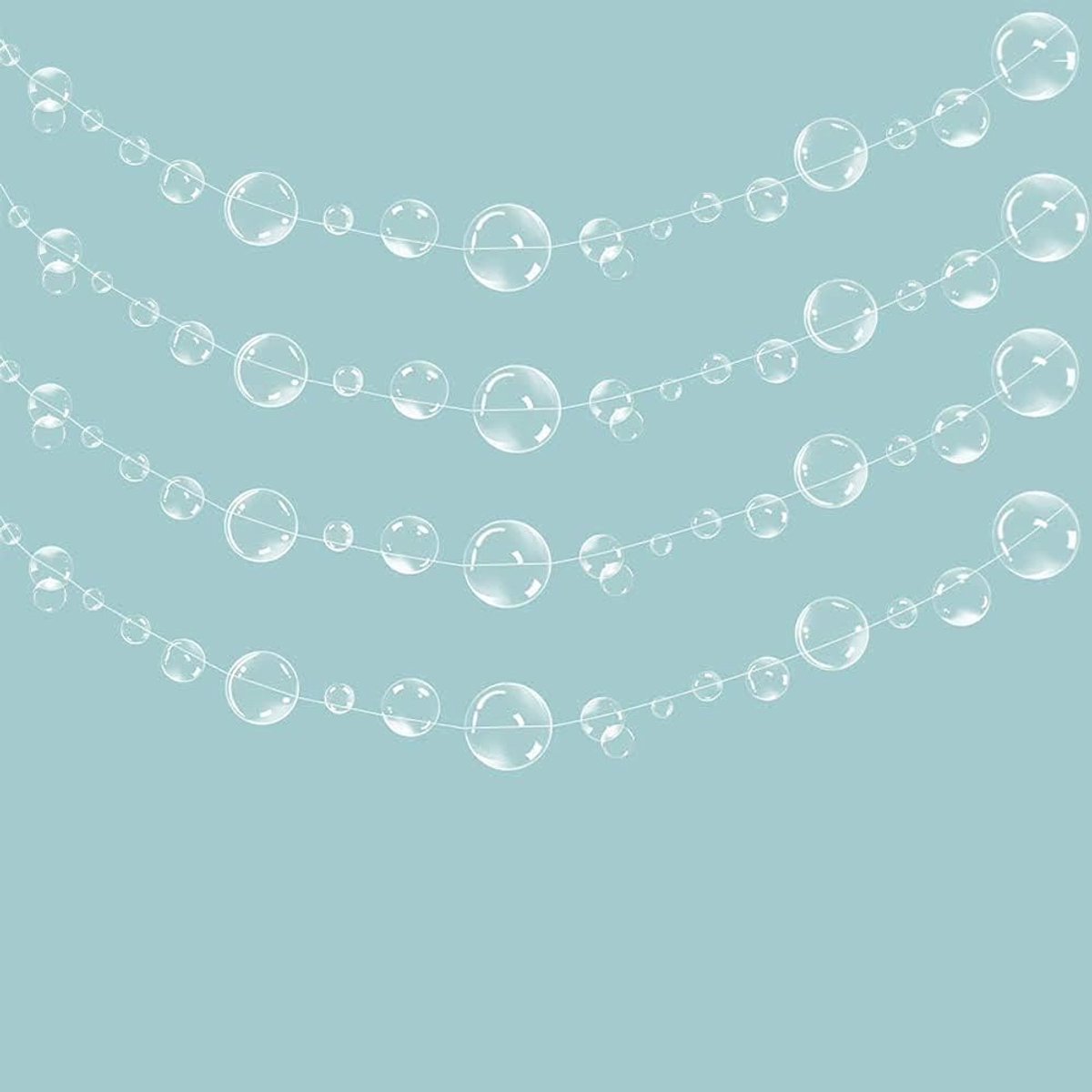 Bubble garland 4 strings - transparante 3D look - unieke onderwaterdecoratie - perfect voor mermaid party - ShopVlot
