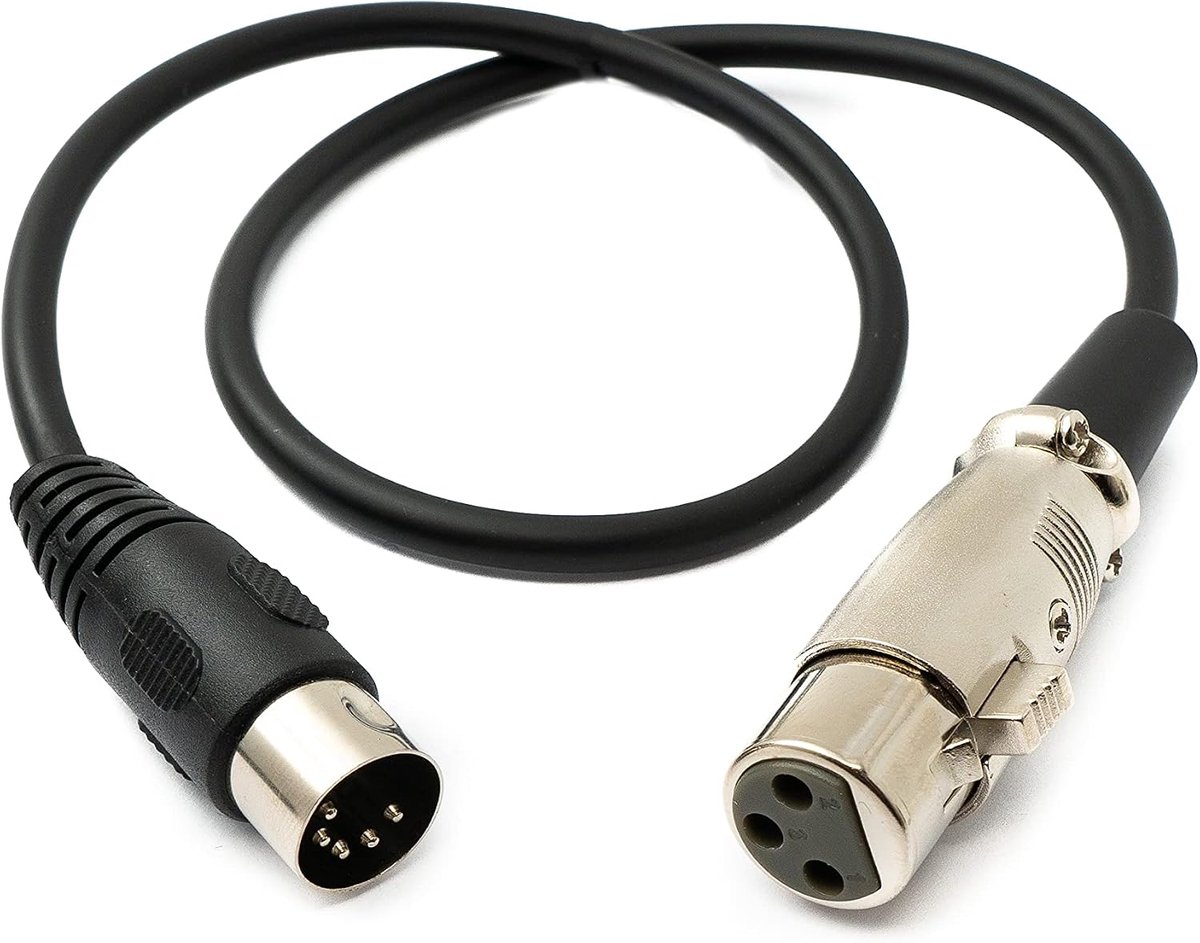 XLR 3-polige naar DIN 5-polige Audiokabel Adapter 50 CM