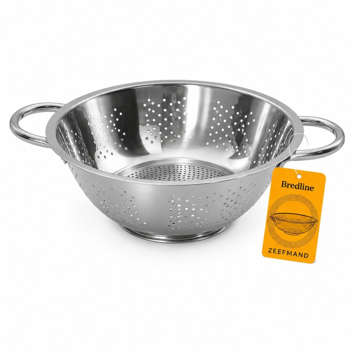 Bredline RVS Vergiet 24 cm – Roestvrijstalen Zeef met Handgrepen – Pasta, Groenten, Fruit & Rijst – Duurzaam en Vaatwasserbestendig