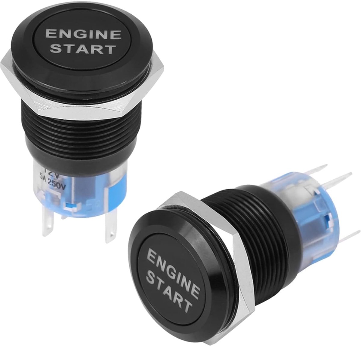 Startknop 12V 19mm - Waterdichte LED schakelaar - Hoogwaardige materialen - Eenvoudig starten van uw motor - ShopVlot