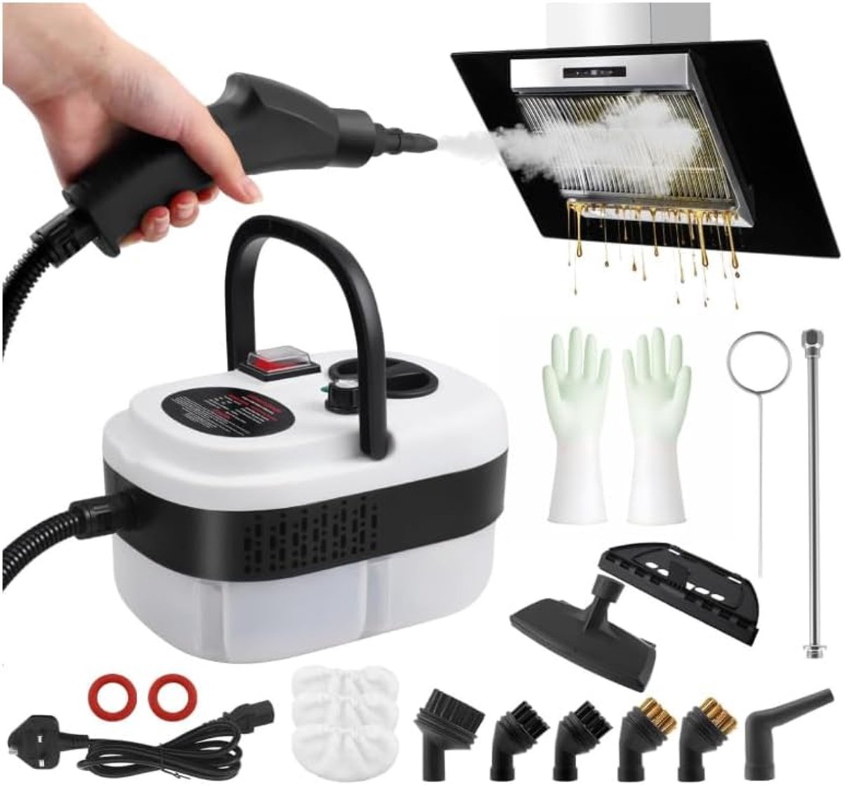 Stoomreiniger 2500 W - Handheld apparaat - Hoogdruk stoom - Snel en effectief reinigen - ShopVlot