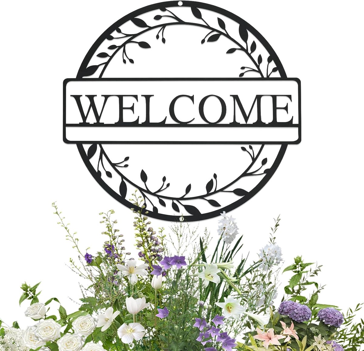 Welkomsbord 30cm - Metalen wanddecoratie - Minimalistisch design - Perfect voor thuis of tuin - ShopVlot