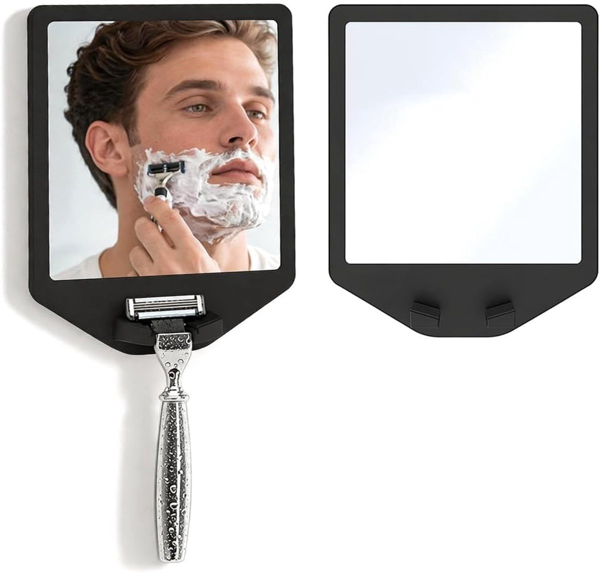 Scheerspiegel douche 17,4 cm - anti-condens spiegel - afneembaar zonder boren - nauwkeurig scheren onder de douche - ShopVlot