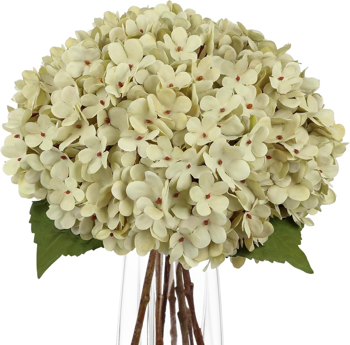 Hydrangea kunstbloemen 35 cm - zijden bloemen - wit - perfect voor vaasdecoratie - ShopVlot