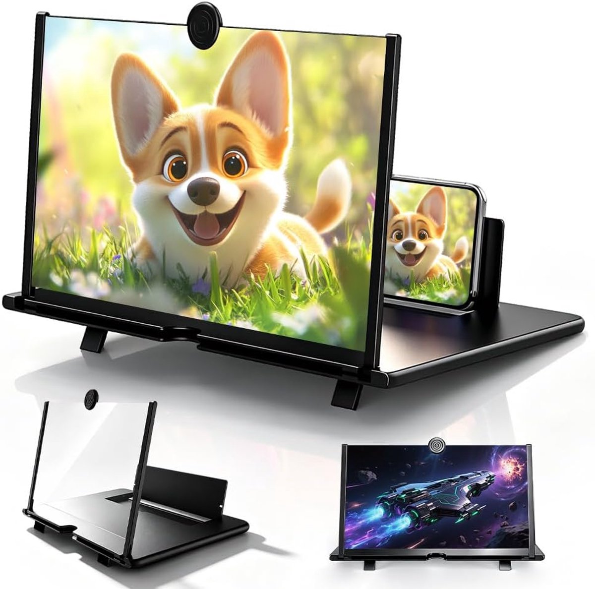 Mobiel toont 16 inch - 3D HD vergrotingsscherm - anti-blauw licht - geniet van films en series - ShopVlot