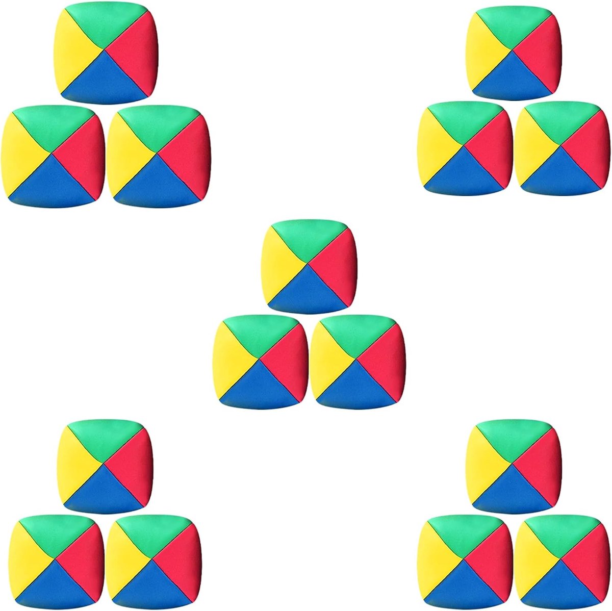 Jongleerballen set 15 stuks - 5 cm mini-jongleerballen - kleurrijk ontwerp - ideaal voor beginners en feestjes - ShopVlot